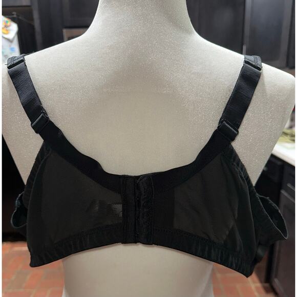 Cacique Bra Boost Plunge Black Gray lace overlay Adjustable strap 50 C - Picture 4 of 8